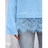ZESICA Women’s Fall Winter Sweaters 2026 Lace Trim Pullover Tops(Blue)