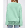 ZESICA Women’s Fall Winter Sweaters 2026 Lace Trim Pullover Tops(Mint)