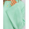 ZESICA Women’s Fall Winter Sweaters 2026 Lace Trim Pullover Tops(Mint)