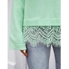 ZESICA Women’s Fall Winter Sweaters 2026 Lace Trim Pullover Tops(Mint)