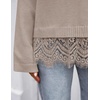 ZESICA Women’s Fall Winter Sweaters 2026 Lace Trim Pullover Tops(Oats)
