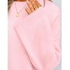 ZESICA Women’s Fall Winter Sweaters 2026 Lace Trim Pullover Tops(Pink)