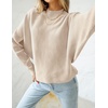 ZESICA Women’s Fall Winter Turtleneck Long Batwing Sleeve Sweaters(Apricot)