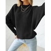 ZESICA Women’s Fall Winter Turtleneck Long Batwing Sleeve Sweaters(Black)