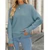 ZESICA Women’s Fall Winter Turtleneck Long Batwing Sleeve Sweaters(Blue)