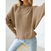ZESICA Women’s Fall Winter Turtleneck Long Batwing Sleeve Sweaters(Camel)