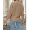 ZESICA Women’s Fall Winter Turtleneck Long Batwing Sleeve Sweaters(Camel)