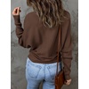 ZESICA Women’s Fall Winter Turtleneck Long Batwing Sleeve Sweaters(Coffee)