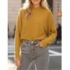 ZESICA Women’s Fall Winter Turtleneck Long Batwing Sleeve Sweaters(Mustard)