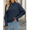 ZESICA Women’s Fall Winter Turtleneck Long Batwing Sleeve Sweaters(Navy)
