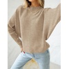 ZESICA Women’s Fall Winter Turtleneck Long Batwing Sleeve Sweaters(Oatmeal)