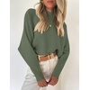 ZESICA Women’s Fall Winter Turtleneck Long Batwing Sleeve Sweaters(Olive)