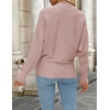 ZESICA Women’s Fall Winter Turtleneck Long Batwing Sleeve Sweaters(Pink)