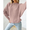 ZESICA Women’s Fall Winter Turtleneck Long Batwing Sleeve Sweaters(Pink)