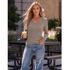 ZESICA Womens Fall Wrap V Neck Ruched Long Sleeve Sweater Tops(Khaki)