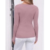 ZESICA Womens Fall Wrap V Neck Ruched Long Sleeve Sweater Tops(Purple)