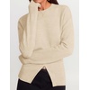 ZESICA Women’s Fall Zipper Pullover Sweaters 2026 Cozy Ribbed Knit Tops(Apricot)