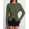 ZESICA Women’s Fall Zipper Pullover Sweaters 2026 Cozy Ribbed Knit Tops(Armygreen)