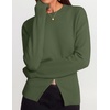 ZESICA Women’s Fall Zipper Pullover Sweaters 2026 Cozy Ribbed Knit Tops(Armygreen)