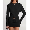 ZESICA Women’s Fall Zipper Pullover Sweaters 2026 Cozy Ribbed Knit Tops(Black)
