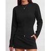 ZESICA Women’s Fall Zipper Pullover Sweaters 2026 Cozy Ribbed Knit Tops(Black)