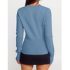 ZESICA Women’s Fall Zipper Pullover Sweaters 2026 Cozy Ribbed Knit Tops(Dustyblue)