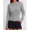 ZESICA Women’s Fall Zipper Pullover Sweaters 2026 Cozy Ribbed Knit Tops(Grey)