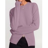 ZESICA Women’s Fall Zipper Pullover Sweaters 2026 Cozy Ribbed Knit Tops(Purple)