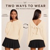 ZESICA Womens Long Sleeve Bow Sweaters Pullover Knit Tops 2026 Fall Clothes(Apricot)
