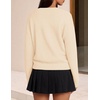 ZESICA Womens Long Sleeve Bow Sweaters Pullover Knit Tops 2026 Fall Clothes(Apricot)