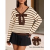 ZESICA Womens Long Sleeve Bow Sweaters Pullover Knit Tops 2026 Fall Clothes(Beige)