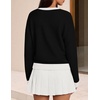 ZESICA Womens Long Sleeve Bow Sweaters Pullover Knit Tops 2026 Fall Clothes(Black)