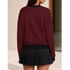 ZESICA Womens Long Sleeve Bow Sweaters Pullover Knit Tops 2026 Fall Clothes(Burgundy)