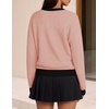 ZESICA Womens Long Sleeve Bow Sweaters Pullover Knit Tops 2026 Fall Clothes(Pink)