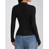 ZESICA Women’s Long Sleeve Bussiness Casual Fashion Knit Sweater Tops(Black)