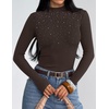 ZESICA Women’s Long Sleeve Bussiness Casual Fashion Knit Sweater Tops(Coffee)