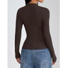 ZESICA Women’s Long Sleeve Bussiness Casual Fashion Knit Sweater Tops(Coffee)
