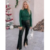 ZESICA Women’s Long Sleeve Bussiness Casual Fashion Knit Sweater Tops(Dark Green)