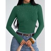 ZESICA Women’s Long Sleeve Bussiness Casual Fashion Knit Sweater Tops(Dark Green)