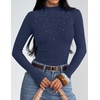 ZESICA Women’s Long Sleeve Bussiness Casual Fashion Knit Sweater Tops(Navy)