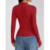 ZESICA Women’s Long Sleeve Bussiness Casual Fashion Knit Sweater Tops(Red)