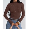 ZESICA Women’s Long Sleeve Bussiness Casual Fashion Knit Sweater Tops(Taupe)