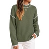 ZESICA Fall Sweater for Women Mock Neck Oversized Outfits(Armygreen)
