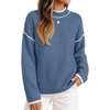 ZESICA Fall Sweater for Women Mock Neck Oversized Outfits(Dustyblue)