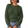 ZESICA Womens 2026 Fall Long Sleeve Floral Ruched Cute Sweaters(Armygreen)