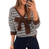 ZESICA Womens Long Sleeve Bow Sweaters Pullover Knit Tops 2026 Fall Clothes(Grey)