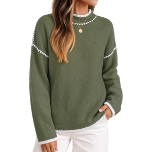 ZESICA Fall Sweater for Women Mock Neck Oversized Outfits(Armygreen)