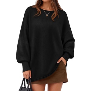 ZESICA Women’s Fall Winter Long Sleeve Casual Oversized Sweaters(Black)