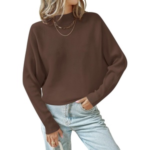 ZESICA Women’s Fall Winter Turtleneck Long Batwing Sleeve Sweaters(Coffee)