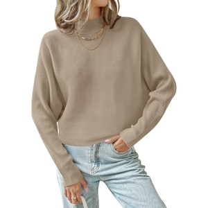 ZESICA Women’s Fall Winter Turtleneck Long Batwing Sleeve Sweaters(Khaki)